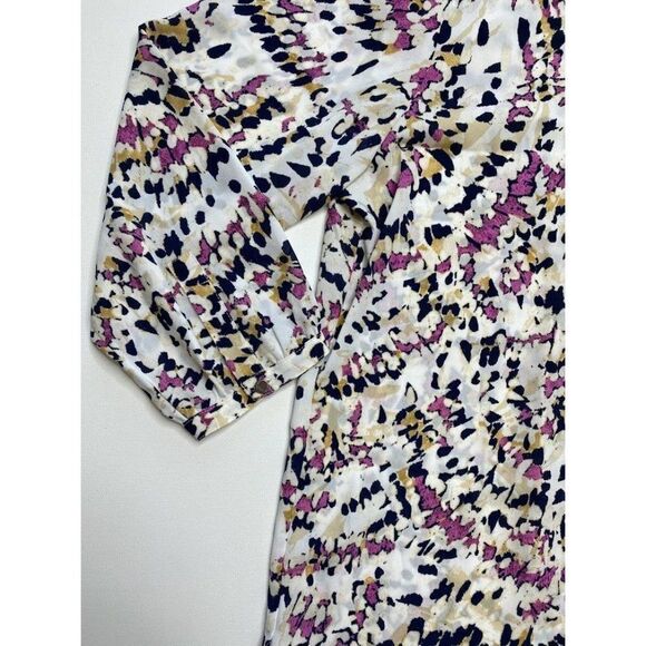 JM Collection Blouse Top Large Women's Artistic Print Pleated-Back NEW - Picture 8 of 9